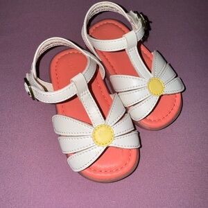 Old Navy White Kids Sandals with Yellow Accent